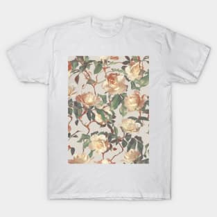 Soft Vintage Rose Pattern T-Shirt